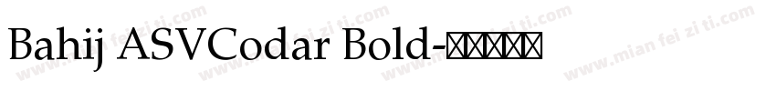 Bahij ASVCodar Bold字体转换